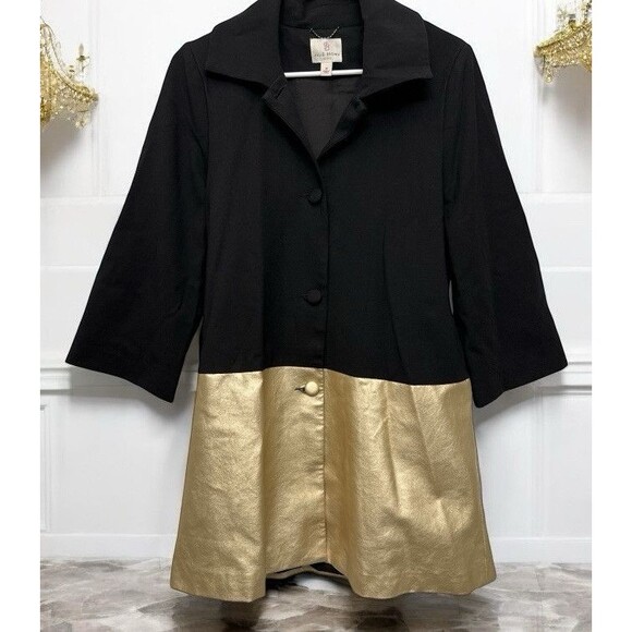 JB by Julie Brown Jackets & Blazers - JB Julie Brown Women’s Coat Size M Coat Solid Black/Gold Button Up Pockets